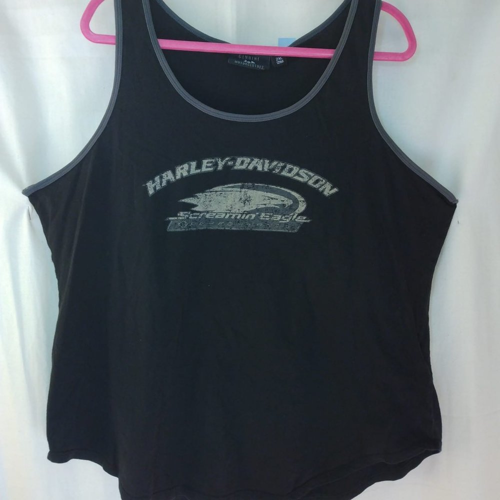 Size 2XL Ladies Harley Davidson Screaming Eagle Black Tank Top